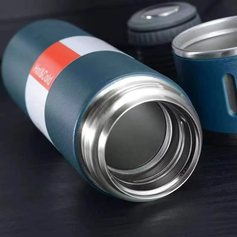 Stainless Steel 500ml (16.9oz) Vacuum Insulated Thermal Flask and Coffee Cup Set - Perfect for Gifting