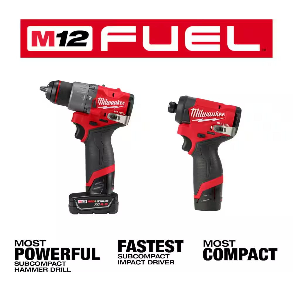 M12 FUEL 12-Volt Lithium-Ion Brushless Cordless Hammer Drill and Impact Driver Combo Kit with 45-Piece Bit Set