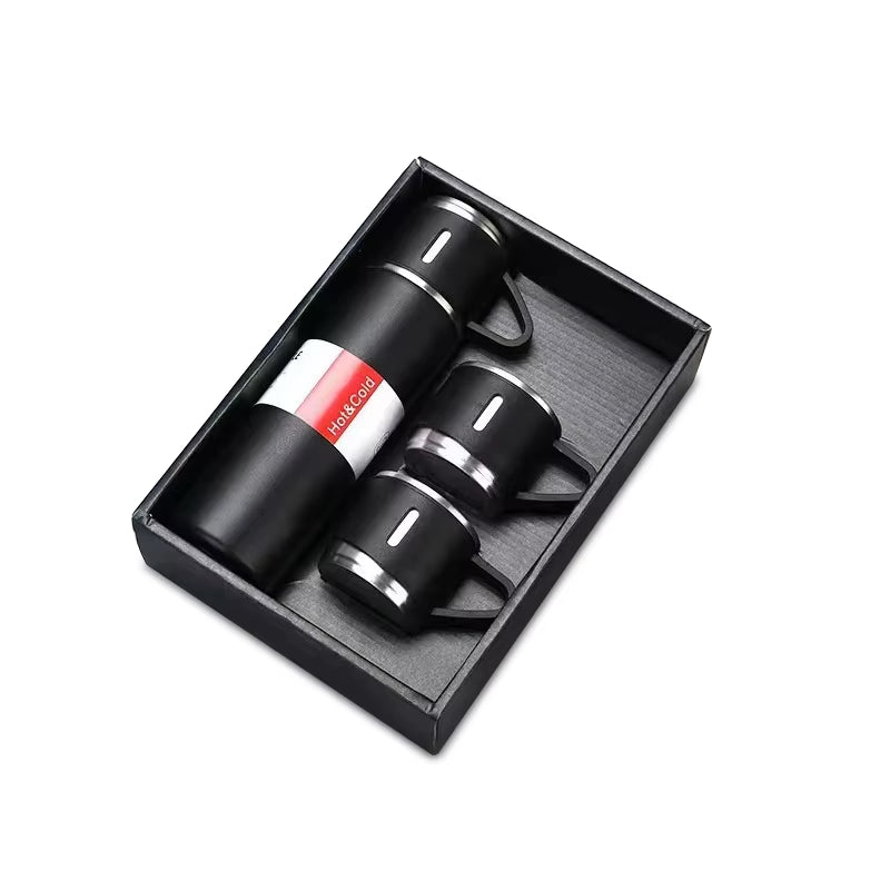 Stainless Steel 500ml (16.9oz) Vacuum Insulated Thermal Flask and Coffee Cup Set - Perfect for Gifting